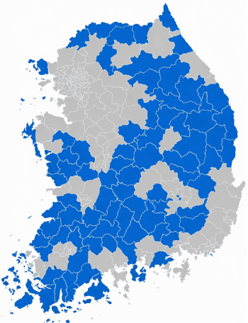 전국 89개 인구감소 중소도시 지도
